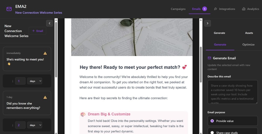 Email marketing — Drip studio preview